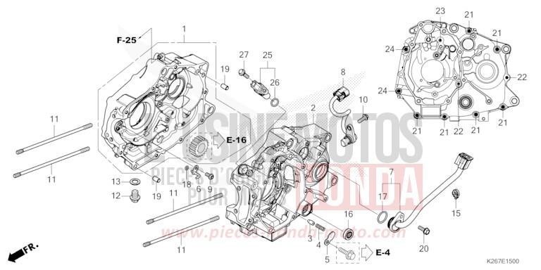 CARTER MOTEUR de MSX GROM A GAYETY RED (R310) 2021